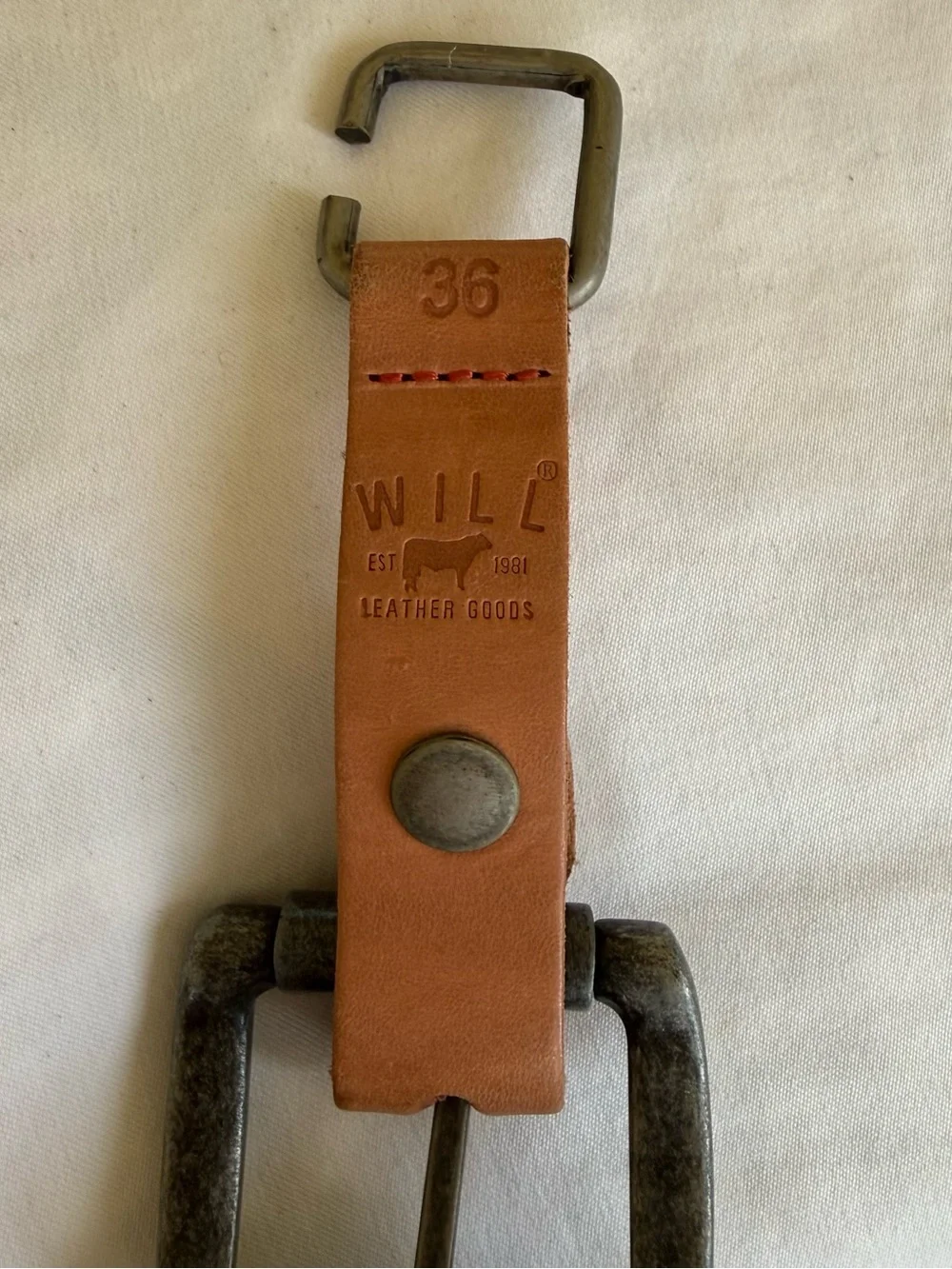 Will Leather Goods Camouflage Green Brown & Tan Leather Men’s Belt Size 36 - Picture 13 of 13